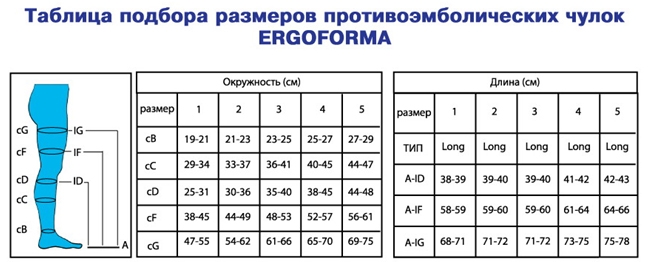 Чулки антиэмболические ERGOFORMA 217 (1 класс компрессии)