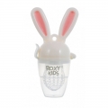 Ниблер для прикорма малышей ROXY-KIDS Bunny Twist RFN-006 с силиконовой сеточкой розовый